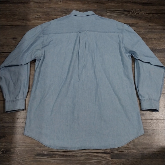 Warners Bros. Denim Long Sleeve Mens L Looney Tunes Vintage Shirt Bugs Daffy - Picture 2 of 7